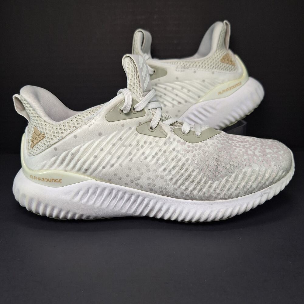 Adidas Alphabounce 1 White Grey Speckle Running Shoes DA9971 Women's Size 6